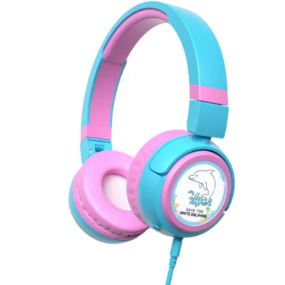 Bonitos auriculares con cable de unicornio, auriculares para niños, diadema ajustable, auriculares para niños con micrófono